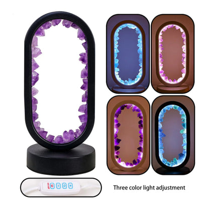 AuraStone - Kristallrahmen LED-Lampe mit natürlichen Edelsteinen