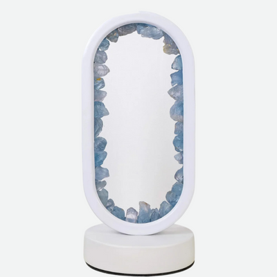 AuraStone - Kristallrahmen LED-Lampe mit natürlichen Edelsteinen