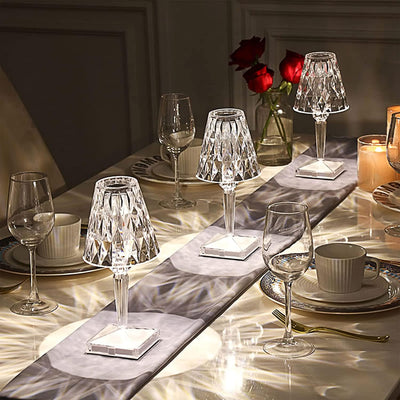 LED-Diamant-Kristall-Tischlampe - Elegantes, wiederaufladbares Licht mit Touch Control