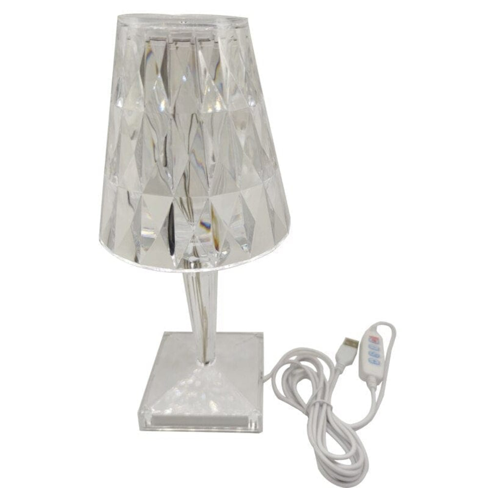 LED-Diamant-Kristall-Tischlampe - Elegantes, wiederaufladbares Licht mit Touch Control