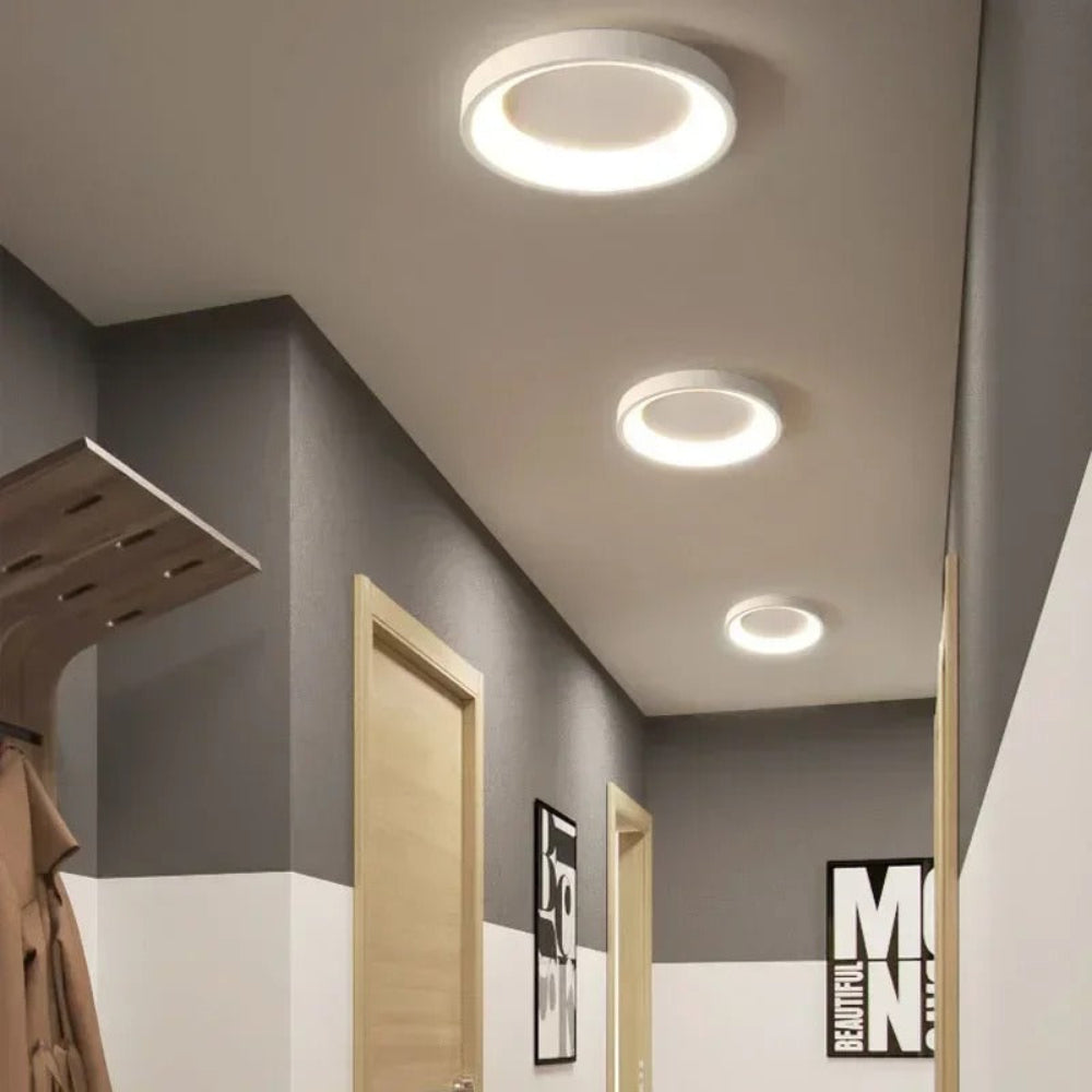 Nordische runde LED-Deckenleuchte mit Fernbedienung - Modernes, minimalistisches Design