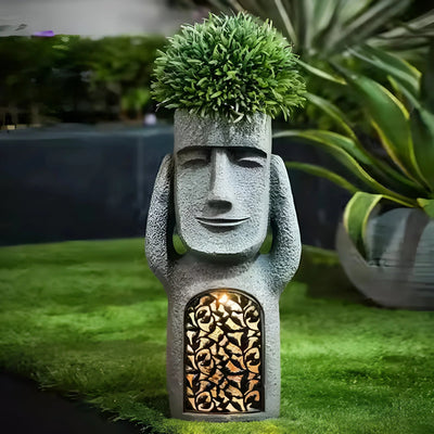 Light-Up - Solar LED Face Planter für Terrasse & Garten