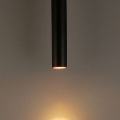 Linoir - Schlanke schwarze LED-Zylinder-Pendelleuchte