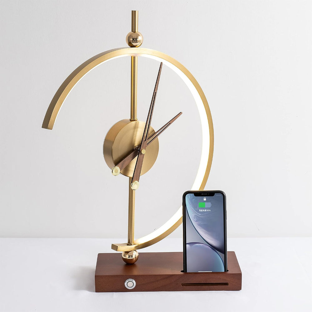 LumoTime - Luxuriöse LED-Uhrenlampe mit drahtloser Aufladung