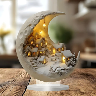Lunadale - Acryl Mond & Dorfszene Dekor