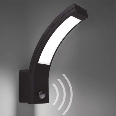 Lunox - Schwarze gebogene LED-Wandleuchte mit Sensor