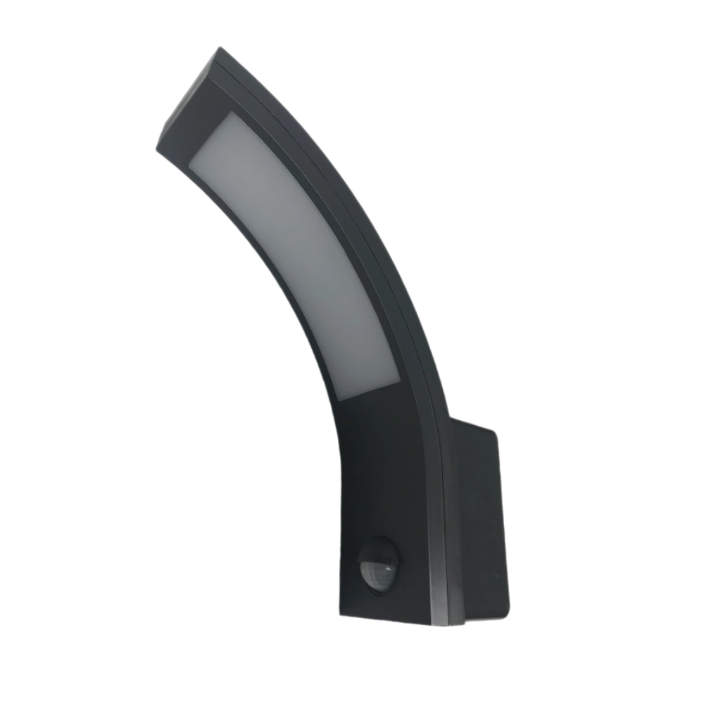Lunox - Schwarze gebogene LED-Wandleuchte mit Sensor