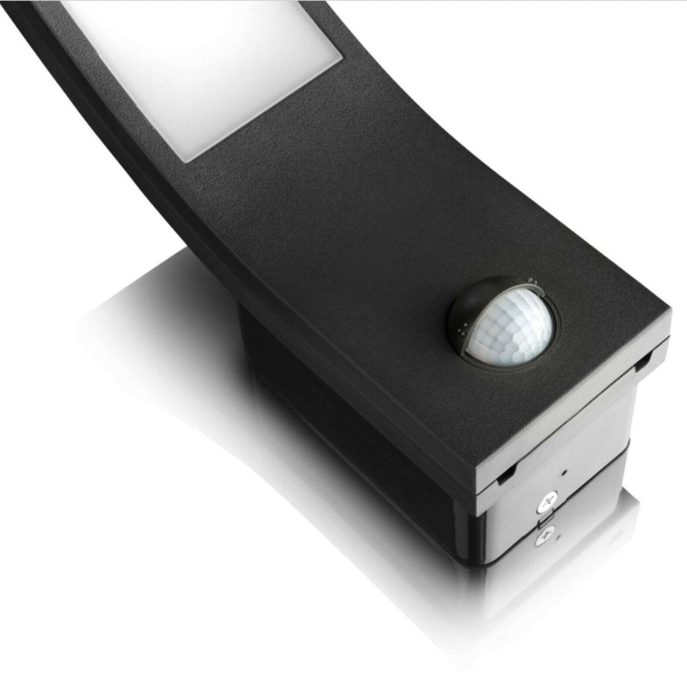 Lunox - Schwarze gebogene LED-Wandleuchte mit Sensor