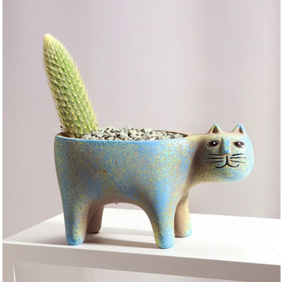 MeowMaison - Kunsthandwerkliche Katze Keramik Pflanzer