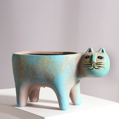 MeowMaison - Kunsthandwerkliche Katze Keramik Pflanzer