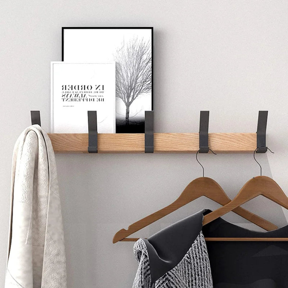 Nordic Design Wandgarderobe mit beweglichen Doppelhaken - Langlebige stilvolle Wandgarderobe