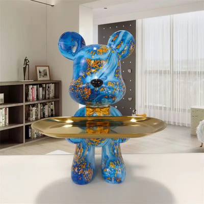 Moderne Bärenfigur - Zeitgenössische Kunstskulptur aus Harz