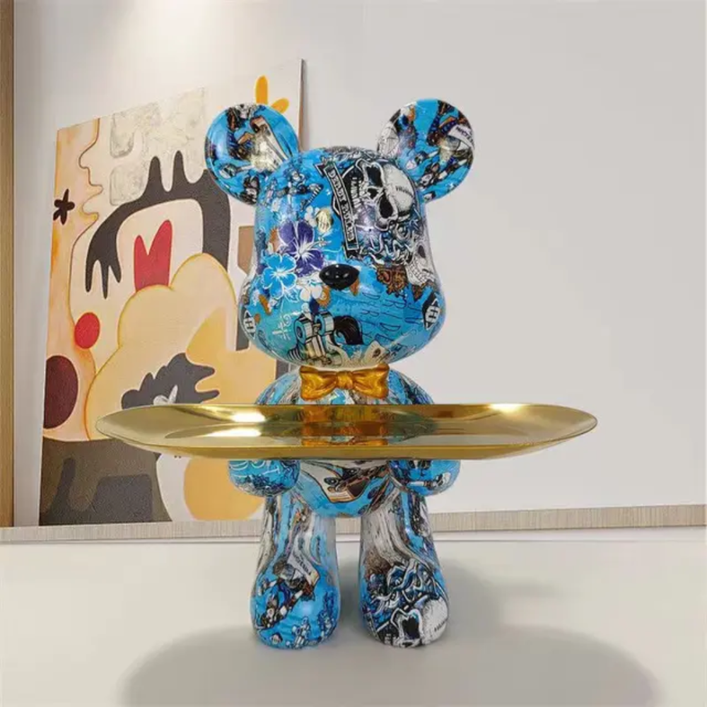 Moderne Bärenfigur - Zeitgenössische Kunstskulptur aus Harz