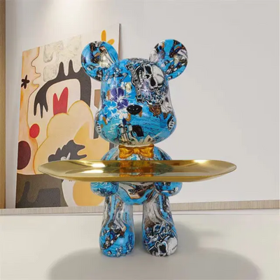 Moderne Bärenfigur - Zeitgenössische Kunstskulptur aus Harz