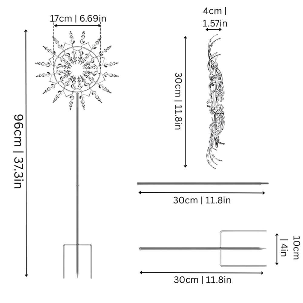 Moondra - Kinetische Windspinner-Skulptur mit doppelter Drehung
