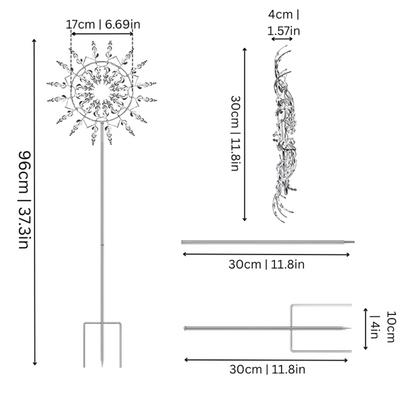 Moondra - Kinetische Windspinner-Skulptur mit doppelter Drehung