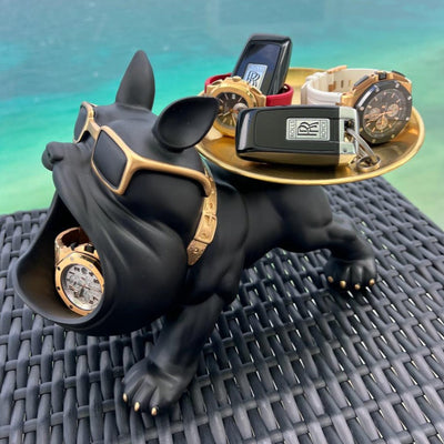 MusclePup - Bulldogge Resin Tablett für Schlüssel & Snacks