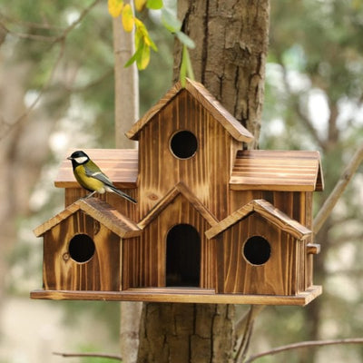 Nestique - Dekoratives Hanfseil-Vogelhaus & Nest-Skulptur