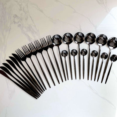 Noctara - Minimalistisches schwarzes Besteckset
