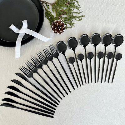 Noctara - Minimalistisches schwarzes Besteckset