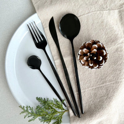 Noctara - Minimalistisches schwarzes Besteckset