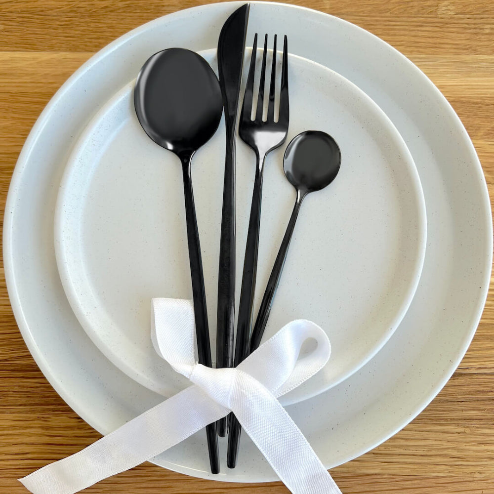 Noctara - Minimalistisches schwarzes Besteckset