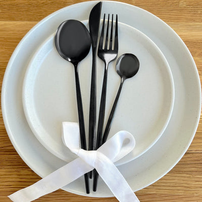 Noctara - Minimalistisches schwarzes Besteckset
