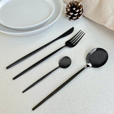 Noctara - Minimalistisches schwarzes Besteckset