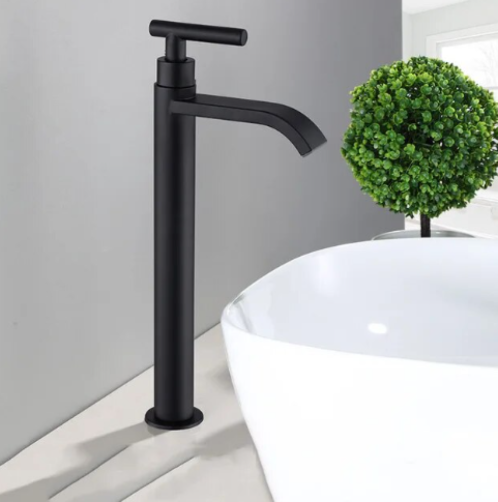 Noirix - Mattschwarze Kaltwasserarmatur für Waschbecken