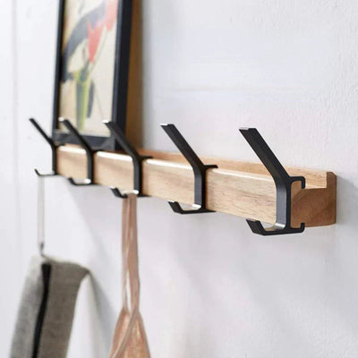 Nordic Design Wandgarderobe mit beweglichen Doppelhaken - Langlebige stilvolle Wandgarderobe