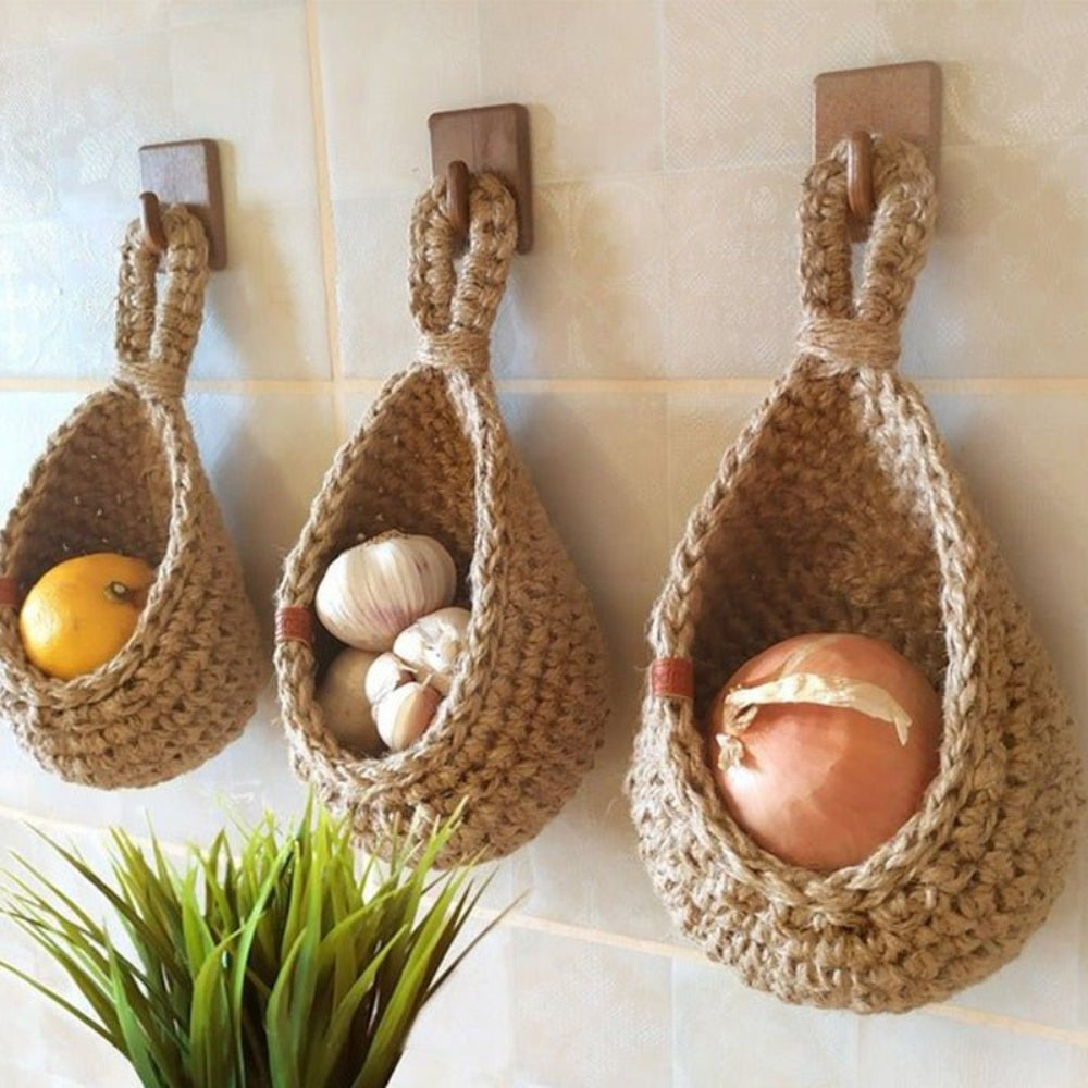 PantryPouch - Wandhängender gewebter Obst- und Gemüsekorb