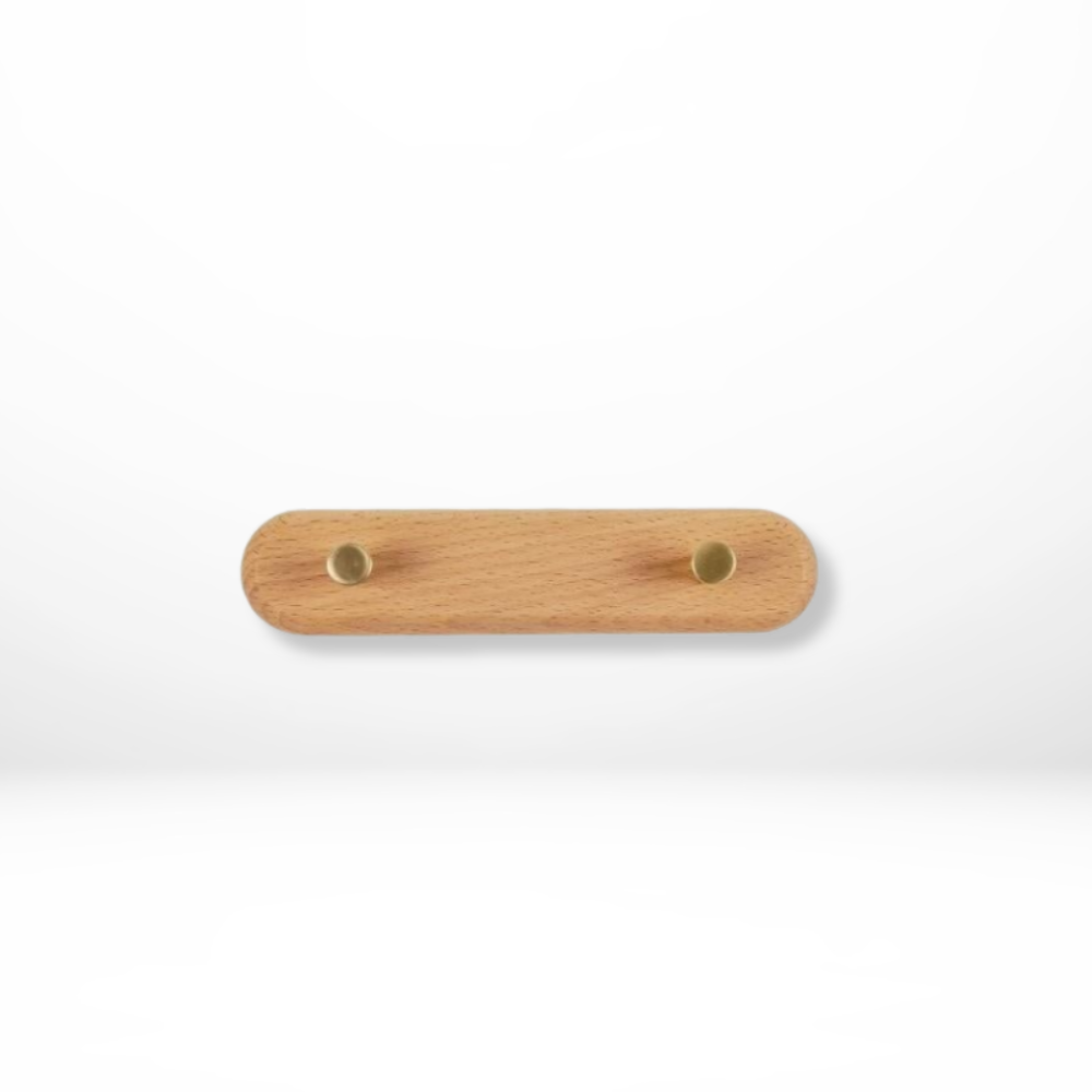 Platzsparende Wandhaken - Holz- und Messingausführung