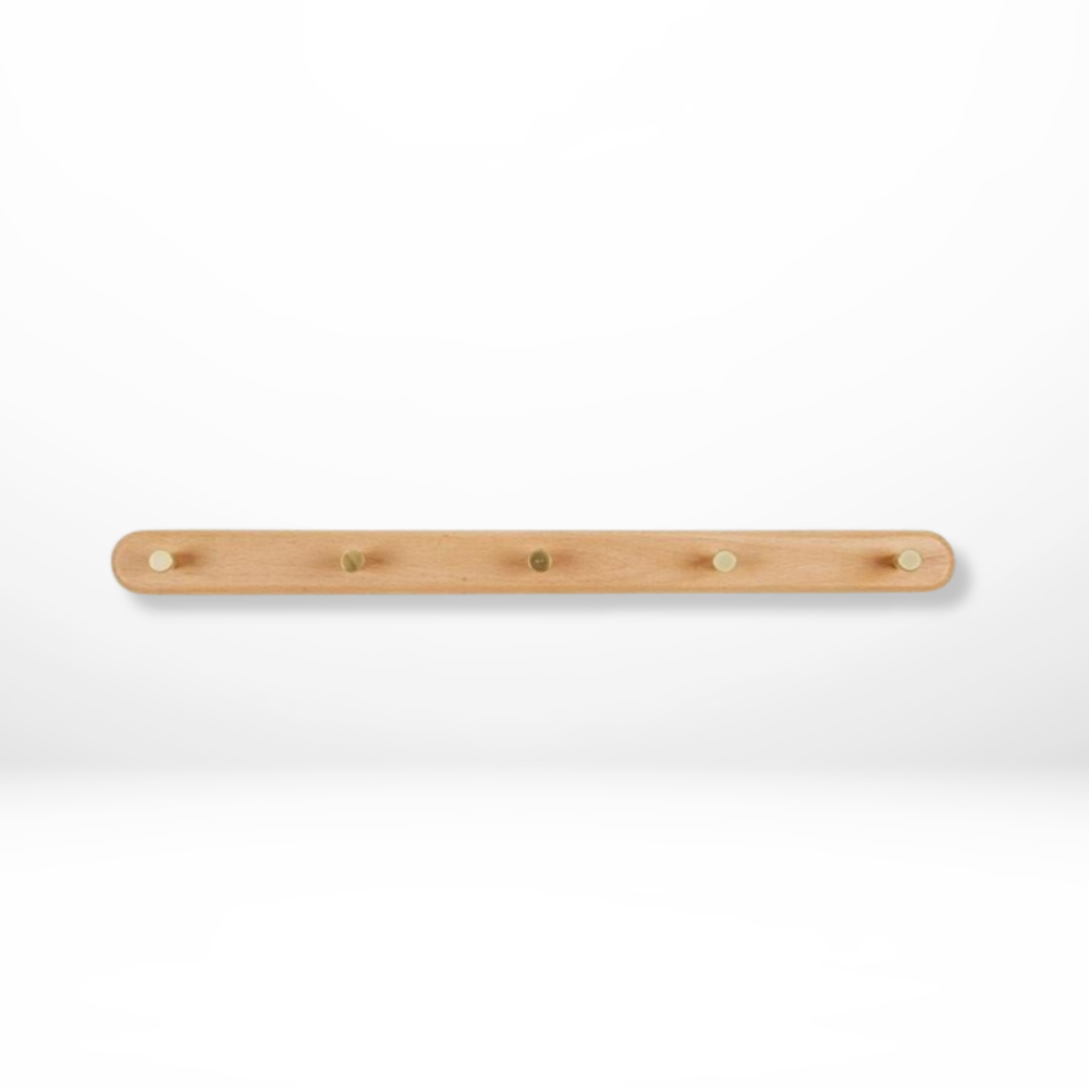 Platzsparende Wandhaken - Holz- und Messingausführung