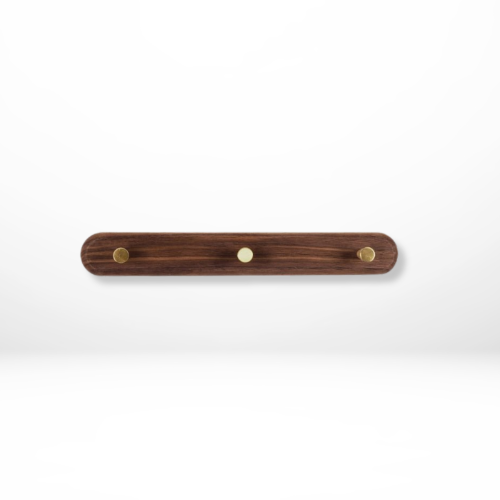 Platzsparende Wandhaken - Holz- und Messingausführung