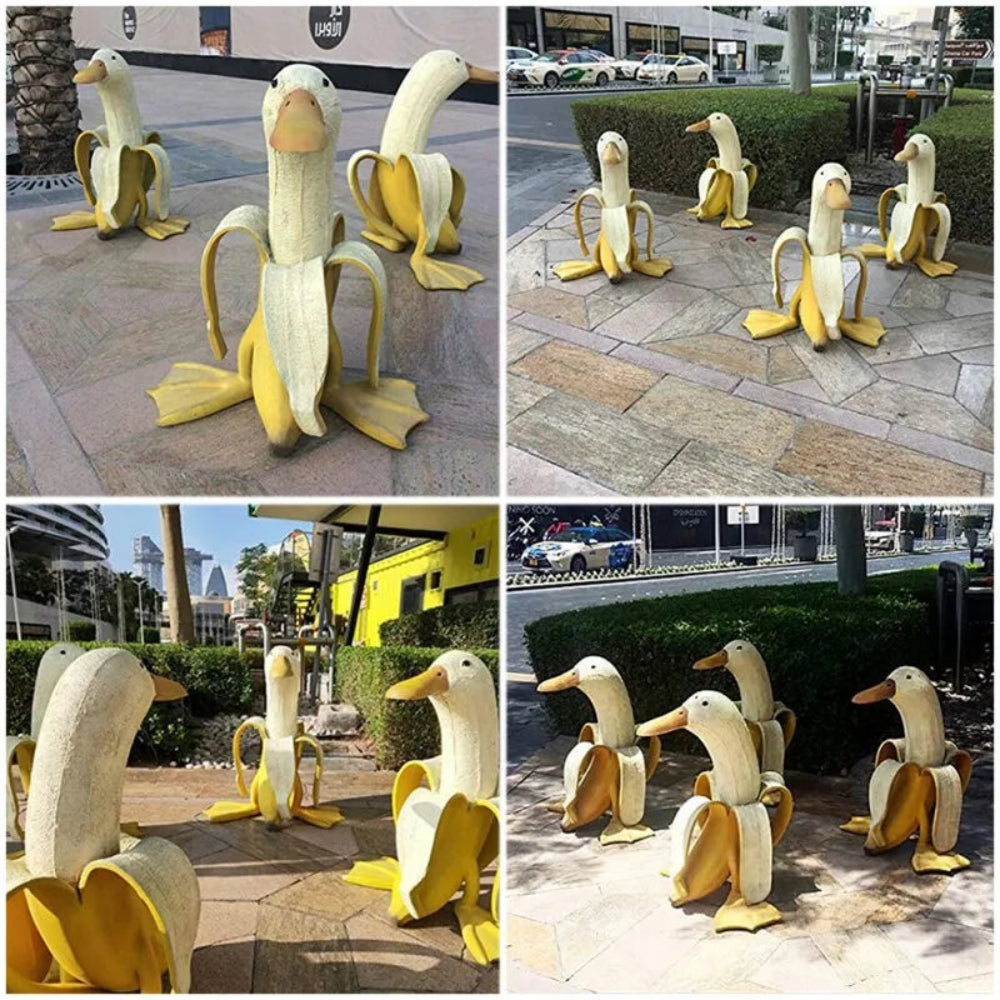 Quackana - Verspielte Bananen-Enten-Skulptur