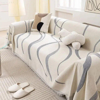 RevaThrow - Sofaüberzug aus Chenille-Baumwolle mit Wendefunktion