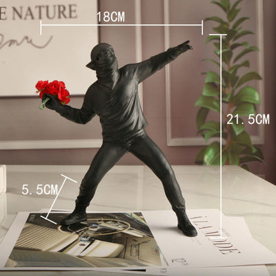 Roanley - Banksy Blumenwerfer Wandskulptur