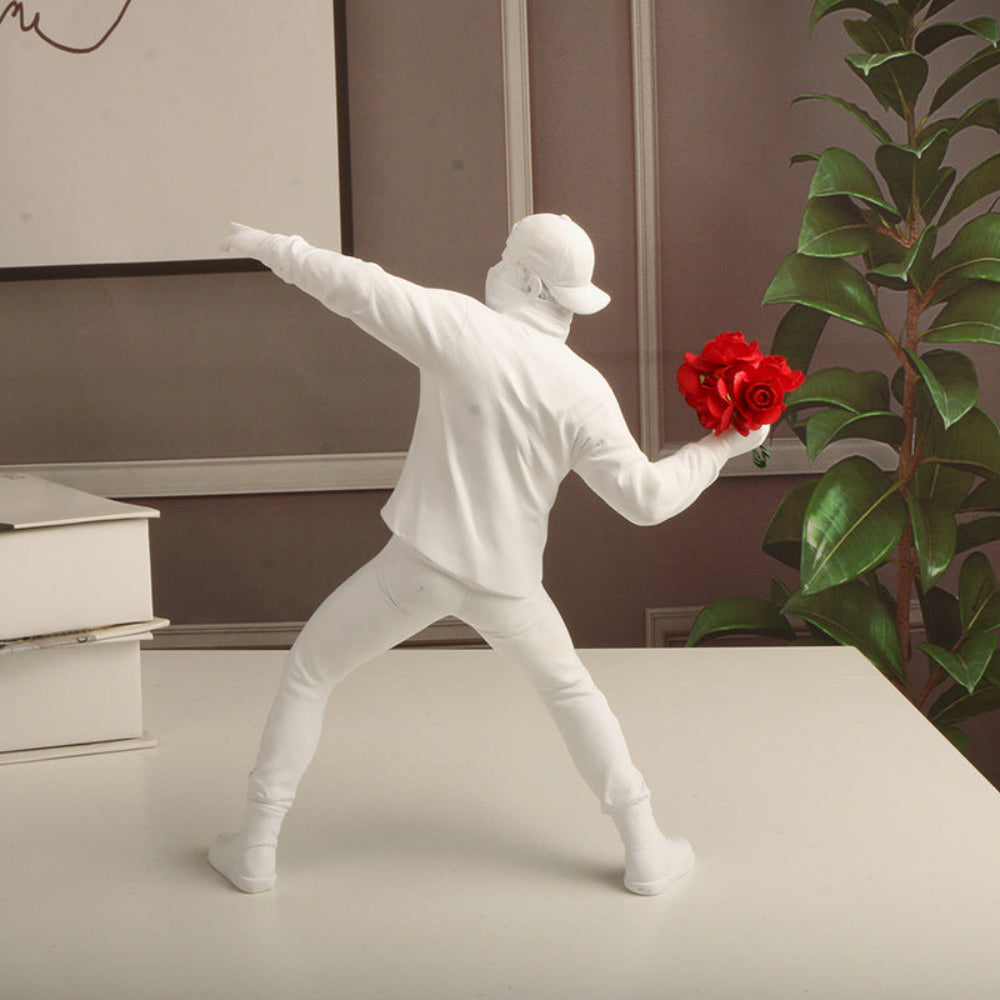 Roanley - Banksy Blumenwerfer Wandskulptur