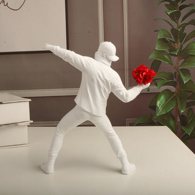 Roanley - Banksy Blumenwerfer Wandskulptur