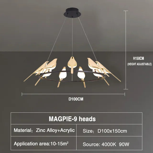 LUMINA – Himmlischer Vogel-Kronleuchter mit dimmbarem Licht