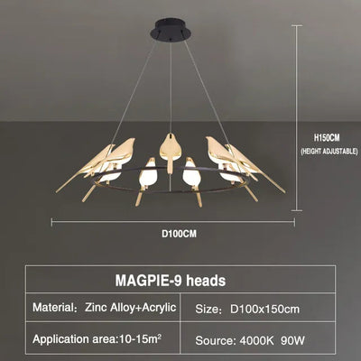 LUMINA – Himmlischer Vogel-Kronleuchter mit dimmbarem Licht