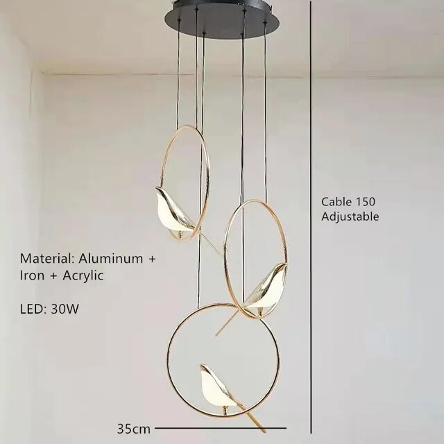 LUMINA – Himmlischer Vogel-Kronleuchter mit dimmbarem Licht