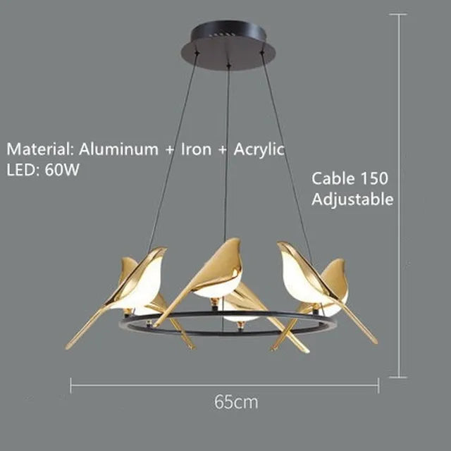 LUMINA – Himmlischer Vogel-Kronleuchter mit dimmbarem Licht