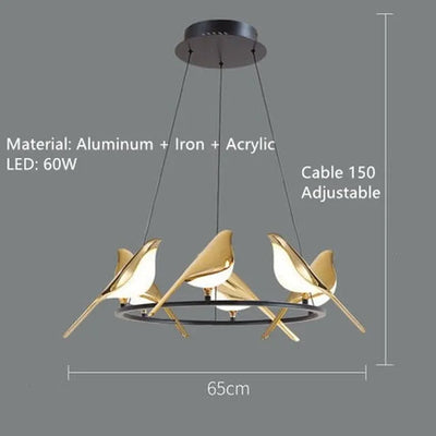 LUMINA – Himmlischer Vogel-Kronleuchter mit dimmbarem Licht