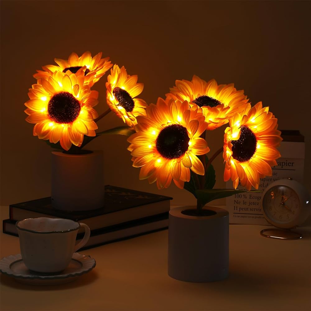 Petalara - Glitzernde, von Sonnenblumen inspirierte LED-Lampe