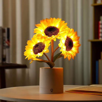 Petalara - Glitzernde, von Sonnenblumen inspirierte LED-Lampe