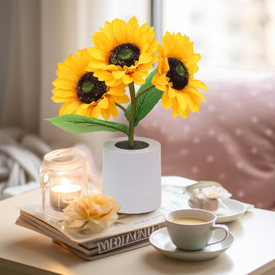 Petalara - Glitzernde, von Sonnenblumen inspirierte LED-Lampe