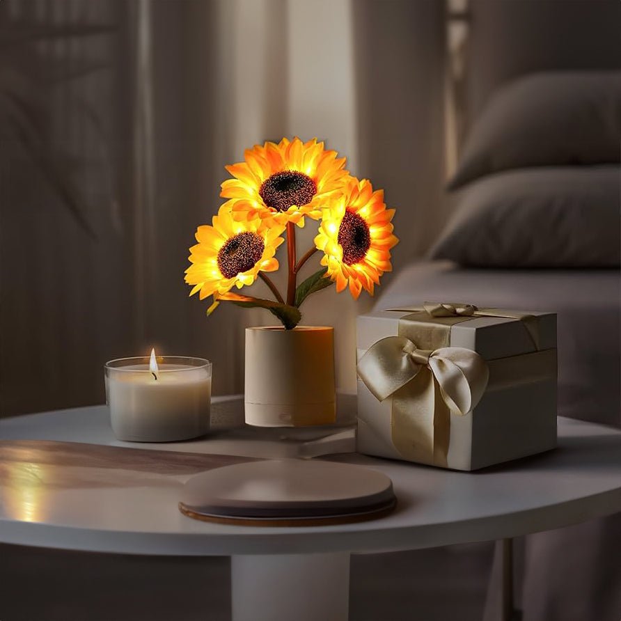 Petalara - Glitzernde, von Sonnenblumen inspirierte LED-Lampe