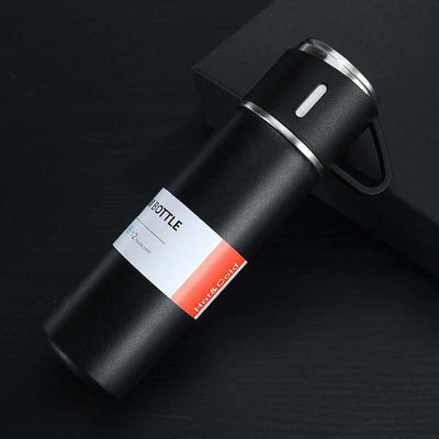 Thermowise - Isolierte Thermosflasche aus Edelstahl mit Becher