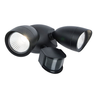 Sentra - Schwarzer Dual-LED-Außenstrahler mit Sensor